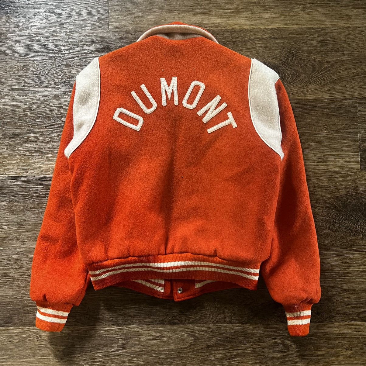 Vintage Vtg 70s Orange Wool Letterman's Jacket Size US XS / EU 42 / 0 - 6 Thumbnail