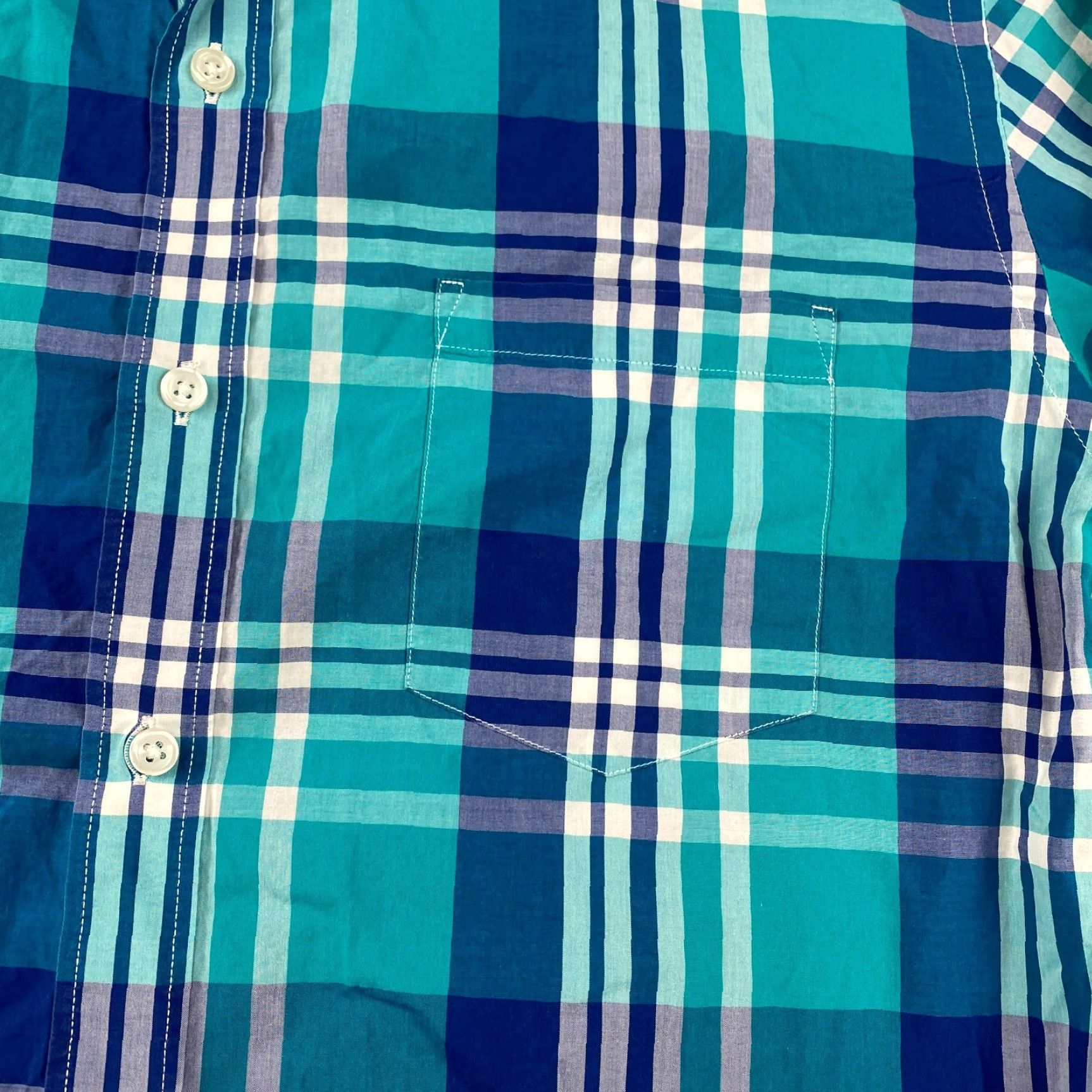 J.Crew VINTAGE? No. J.CREW Blue Plaid Button-Up Shirt Mens L Long Sleeve Pocket Cotton Lightweight Bre edth? Size US L / EU 52-54 / 3 - 4 Thumbnail