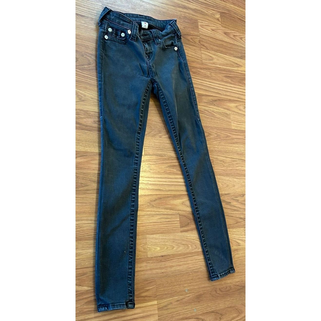 True Religion True Religion Halle Dark Grey Super Skinny Jeans - Size 25 Size 25" / US 0 / IT 36 - 3 Thumbnail