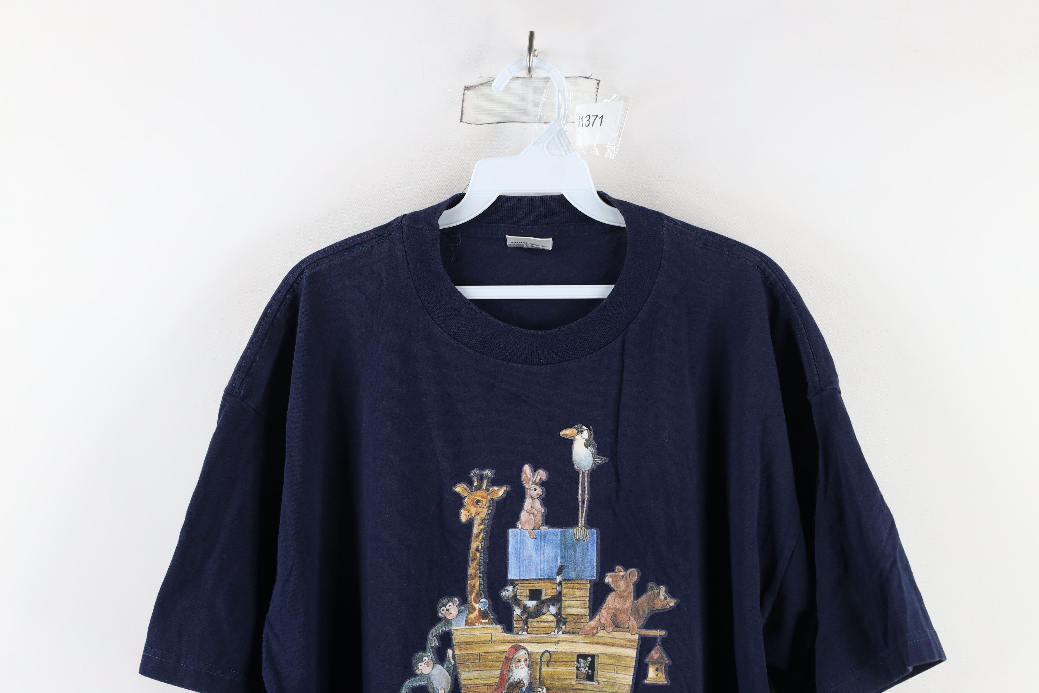 Vintage Vintage 90s Streetwear Noahs Ark Animals T-Shirt Blue Size US XL / EU 56 / 4 - 2 Thumbnail