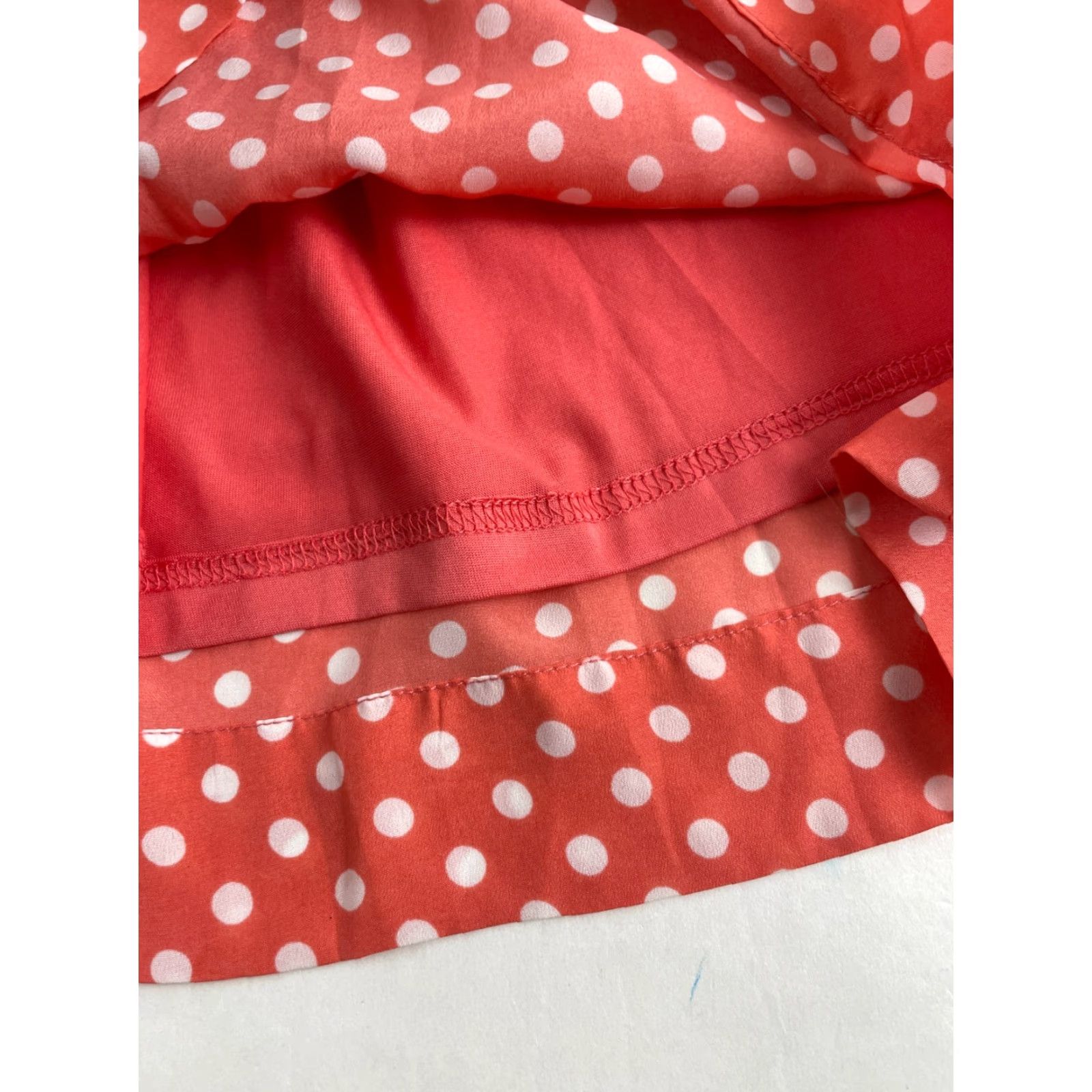 Pinko Ezra Skirt Women's Size Small Pink Coral Polka Dots A-line Short White Size 28" / US 6 / IT 42 - 5 Thumbnail