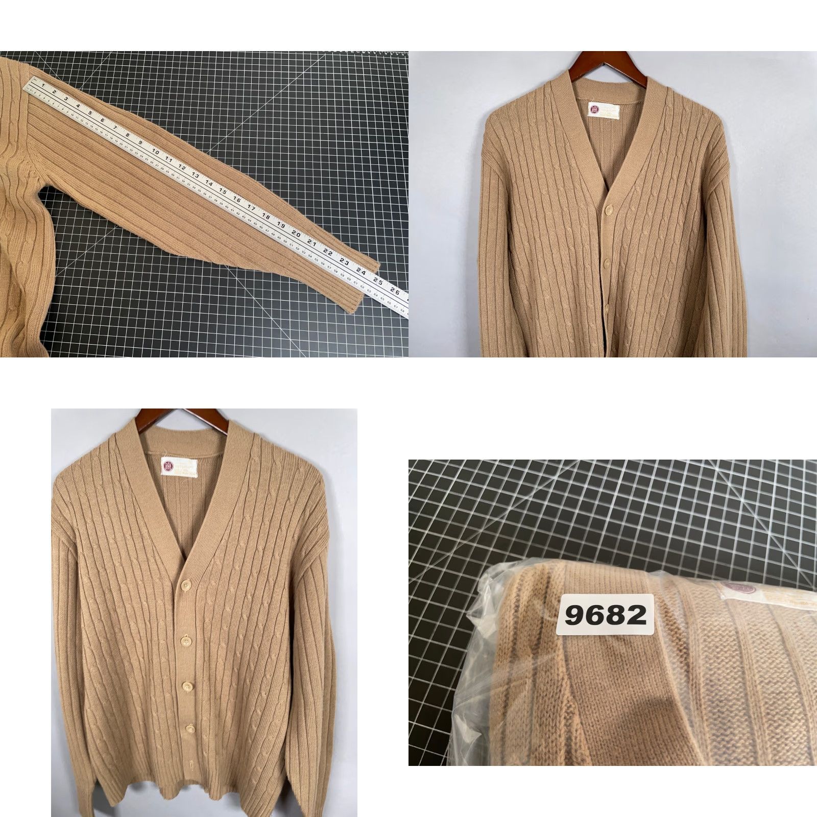 Sears VINTAGE Sears Men's Cardigan Sweater Adult XL Heavyweight Chunky Knit Brown V-Neck Fall Winter Size US XL / EU 56 / 4 - 8 Thumbnail