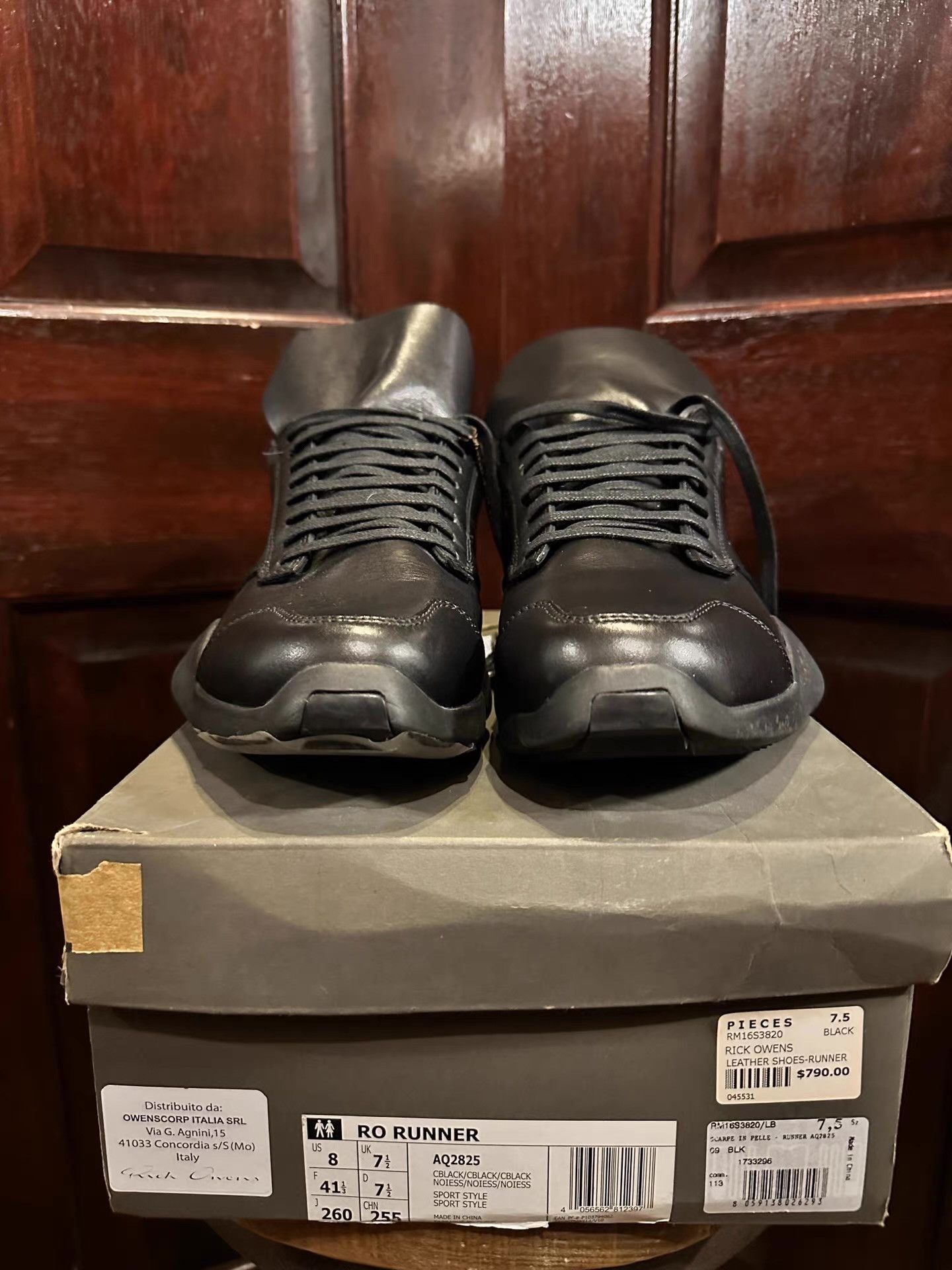 Rick Owens Rick Owens Leather Runner Low‑Cut Sneakers. Ｑ25 Size US 7.5 / EU 40-41 - 1 Thumbnail