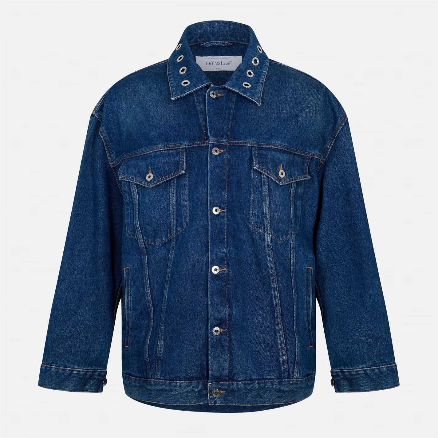 Off-White o1g2r1mq0326 Button Overshirt Jacket in Blue Size US XXS / EU 40 - 1 Thumbnail