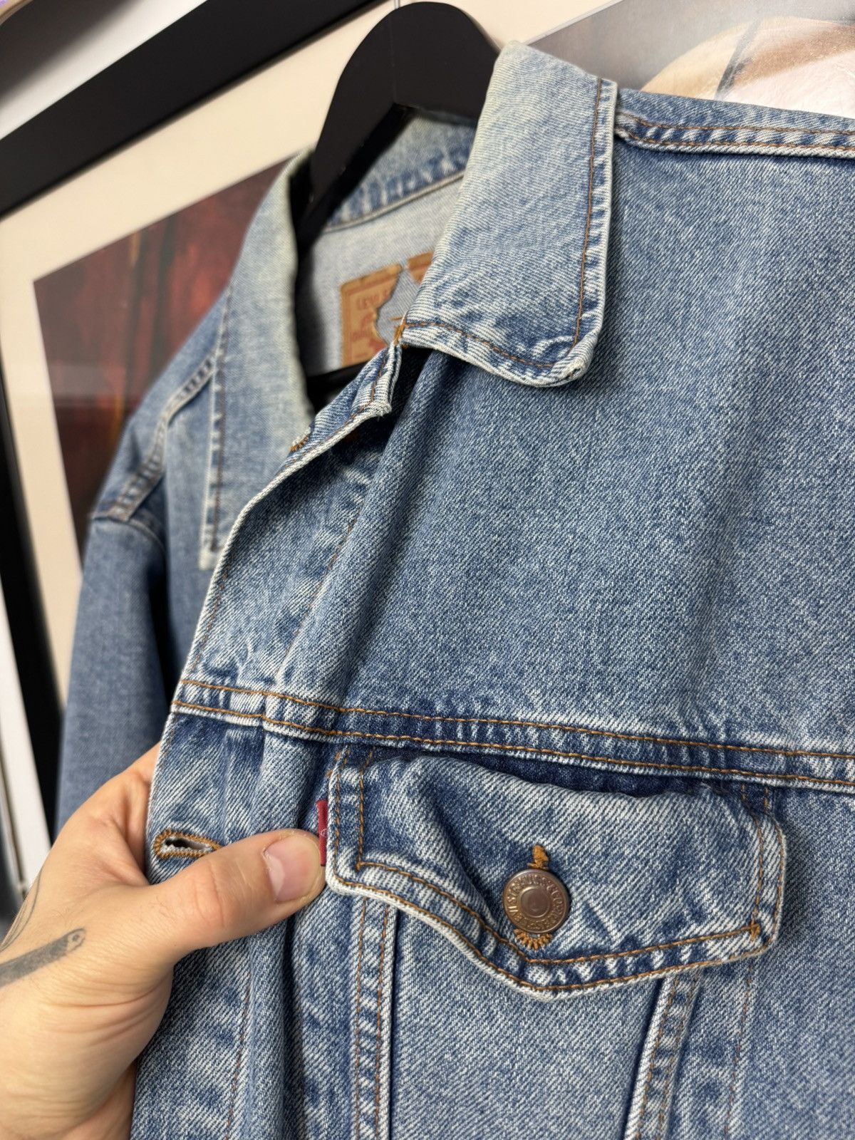 Levi's Levis Vintage Denim Trucker Jacket 70503 90s Jeans Tunisia Size US XL / EU 56 / 4 - 3 Thumbnail
