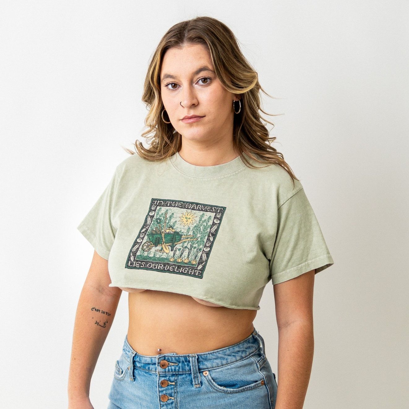 Designer Cottagcore x Fairycore Cropped Tee Shirt Size S / US 4 / IT 40 - 1 Thumbnail