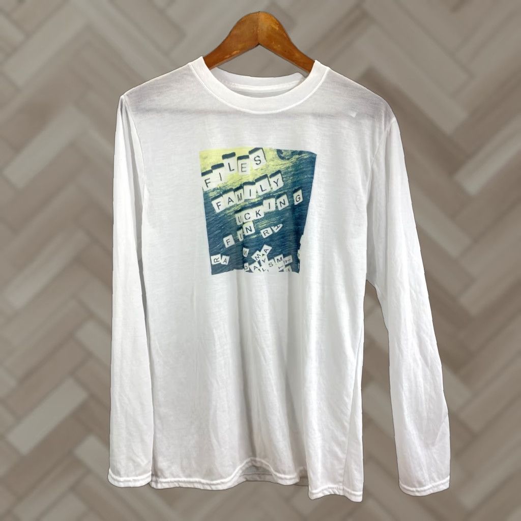 Gildan Gildan Performance Mens Medium White Long Sleeve Graphic Scrabble #1131 Size US M / EU 48-50 / 2 - 1 Thumbnail