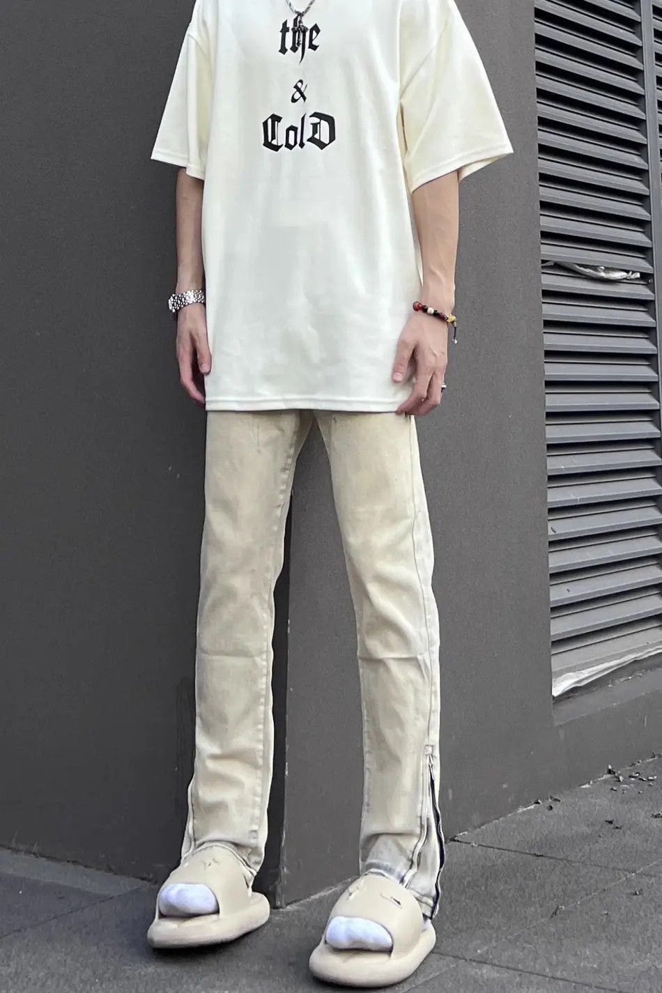 Japanese Brand Retro slim fit zipper split straight leg jeans Size US 32 / EU 48 - 4 Thumbnail
