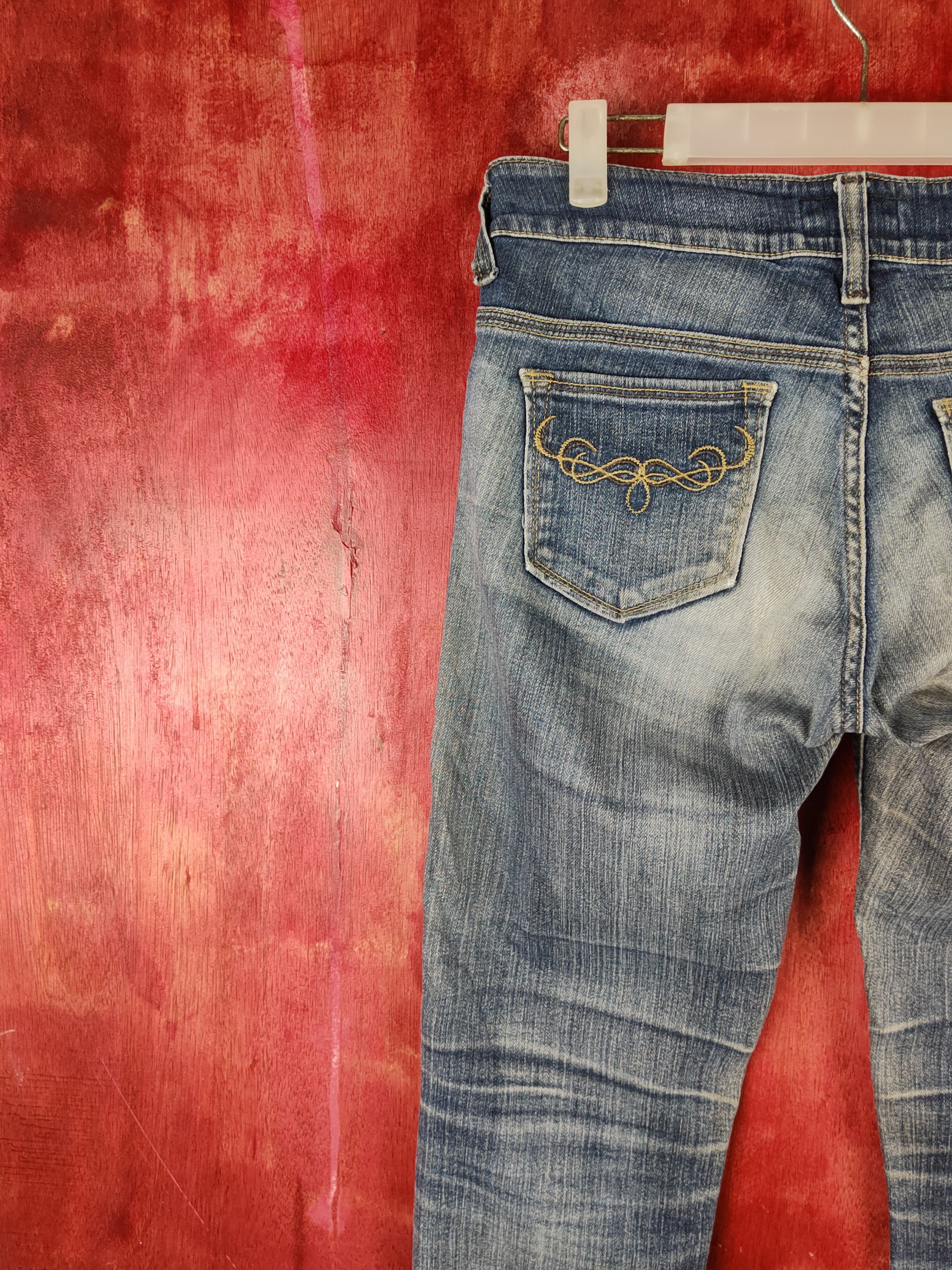 Edwin Something - Edwin Blue Faded Distressed Ripped Jeans #S1808 Size 29" - 8 Thumbnail