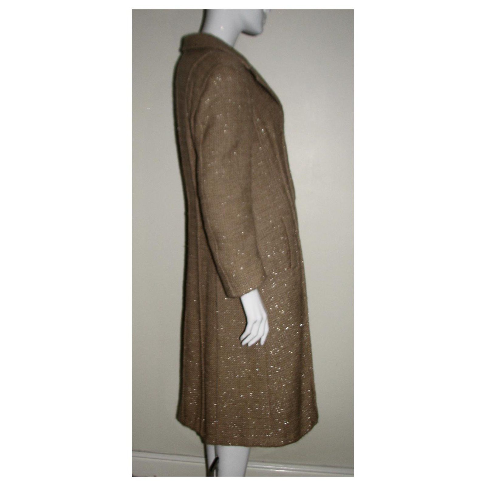 Alberta Ferretti Gold shimmering Alberta Ferretti wool coat Size M / US 6-8 / IT 42-44 - 6 Thumbnail
