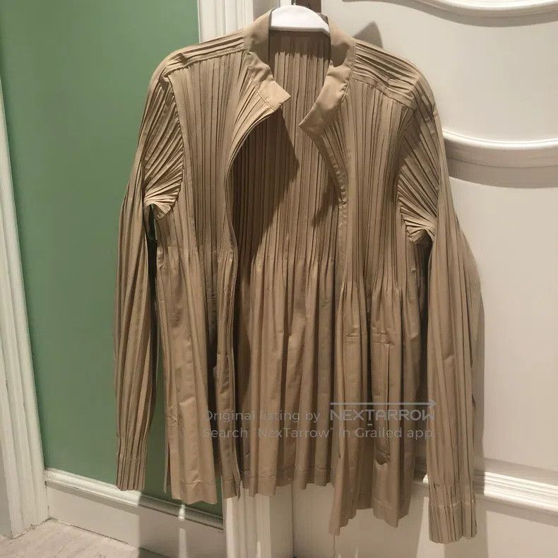 Issey Miyake Issey Miyake Beige Coat Size L / US 10 / IT 46 - 3 Thumbnail