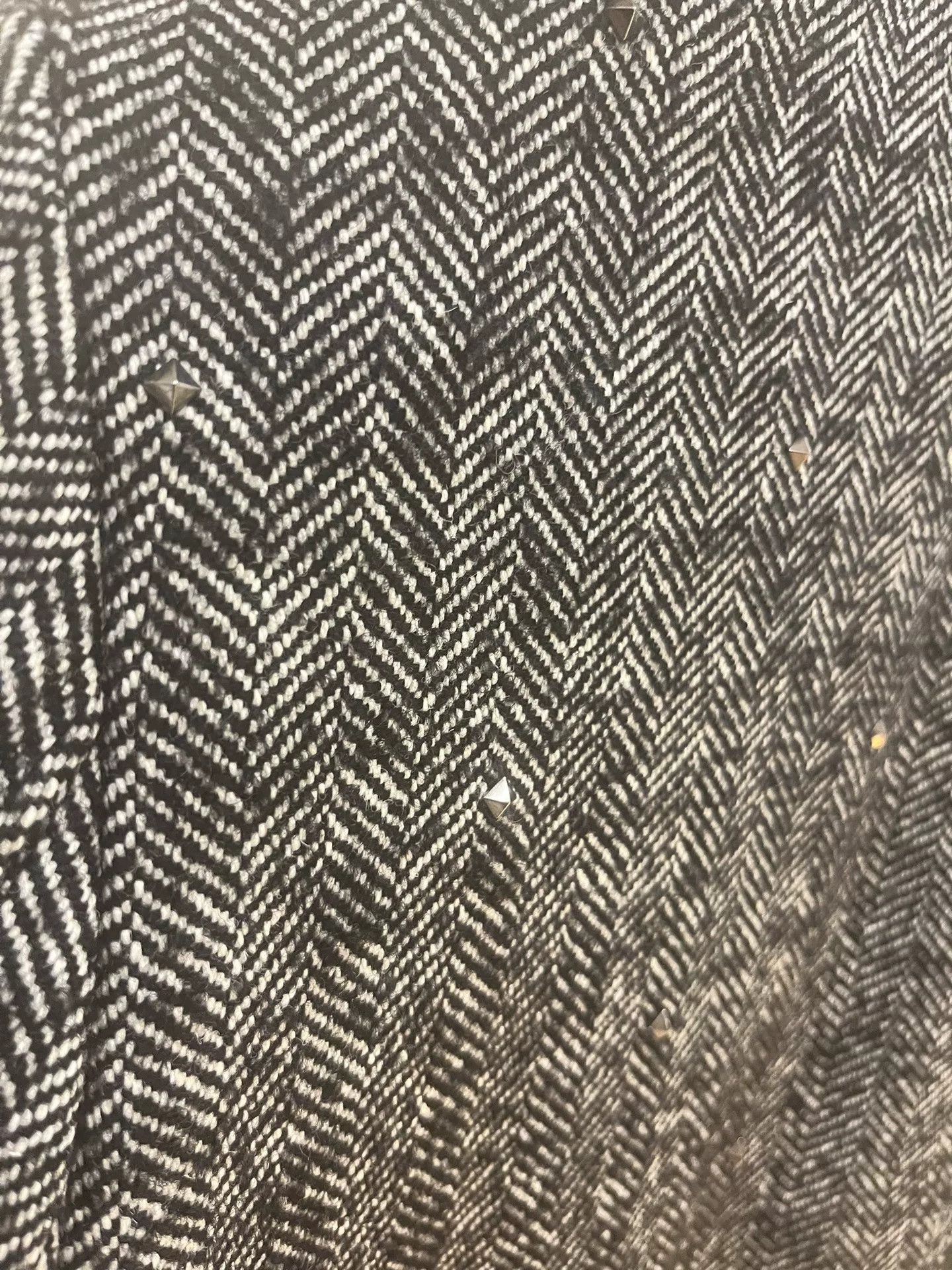 Valentino Valentino Gray Herringbone Rockstud Wool Coat Size US S / EU 44-46 / 1 - 7 Thumbnail