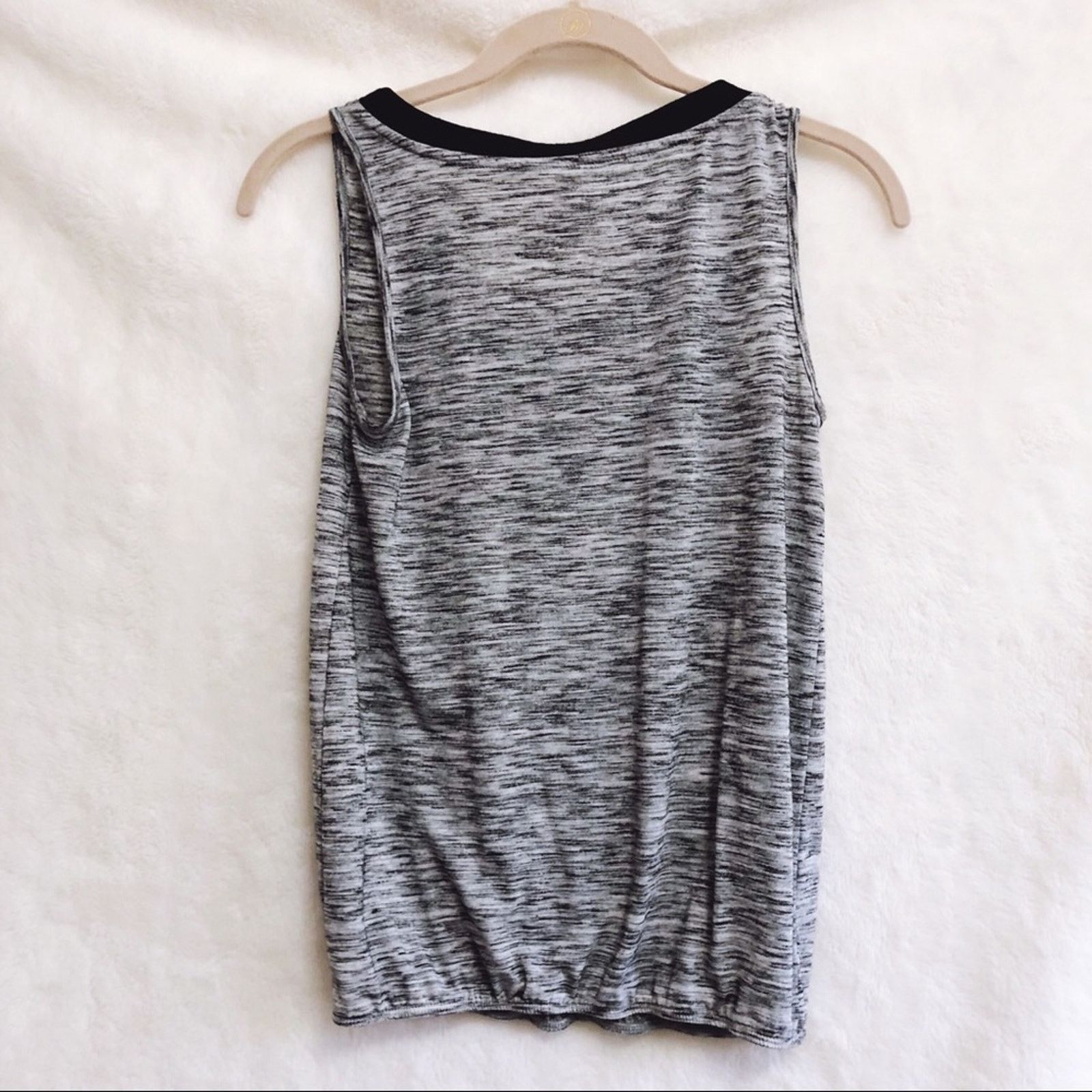 Loft LOFT Gray & Black Outlined Sleeveless Top Size XS / US 0-2 / IT 36-38 - 5 Thumbnail