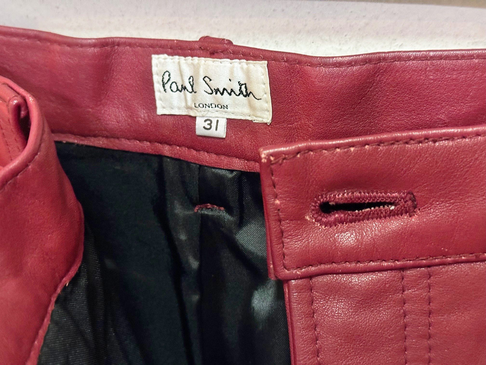 Paul Smith [FINAL PRICE] Paul Smith Red Leather Pants Size US 31 - 6 Thumbnail