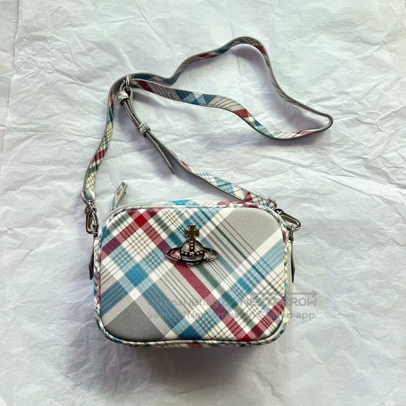 Vivienne Westwood size os Anna plaid camera bag crossbody b