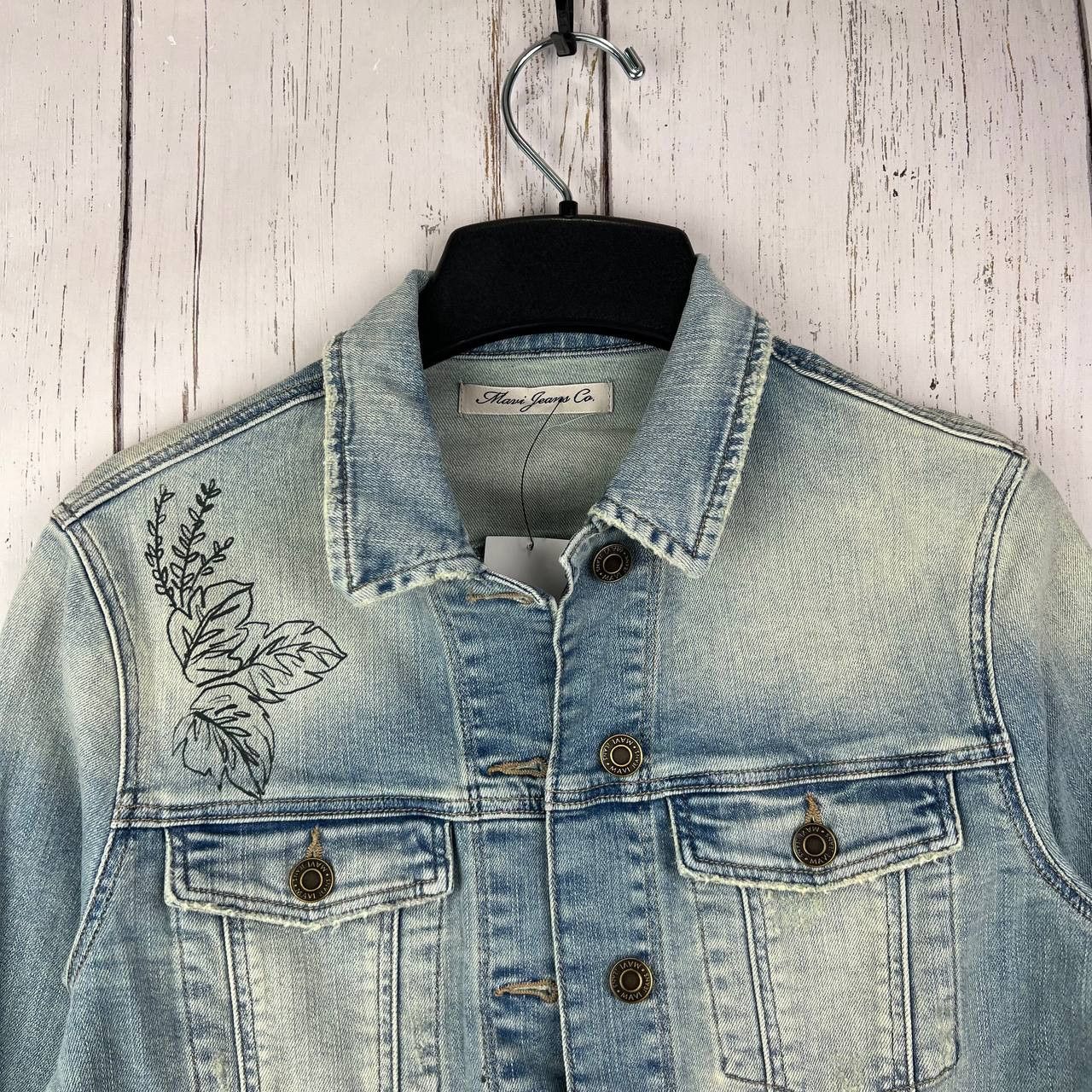 Mavi Mavi Small Printed Cropped Fit Mid Stretchable Denim Jacket Size S / US 4 / IT 40 - 4 Thumbnail