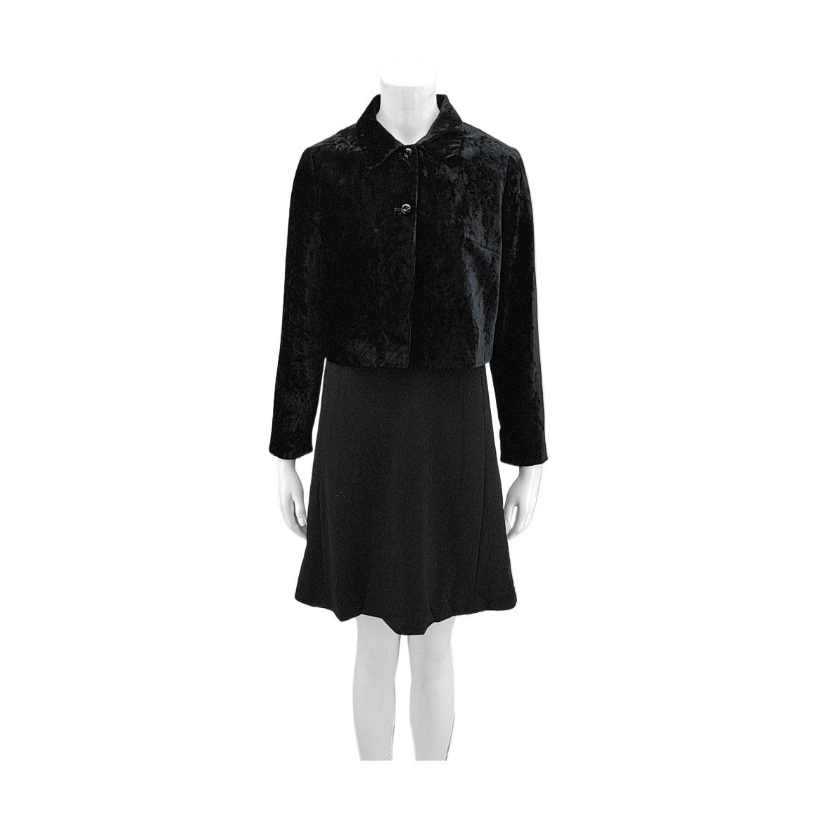 Balenciaga Balenciaga Black Velvet Jacket Dress Set 38 Size S / US 4 / IT 40 - 1 Thumbnail