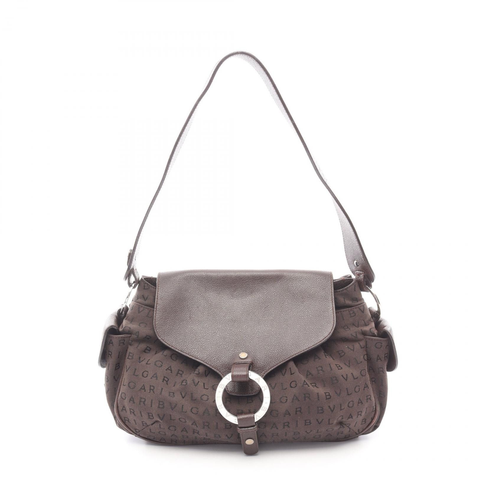 Bvlgari Bvlgari Bvlgari Logo Mania Canvas Leather Shoulder Bag Leather Shoulder Bag DUTY FREE for USA Size ONE SIZE - 1 Thumbnail