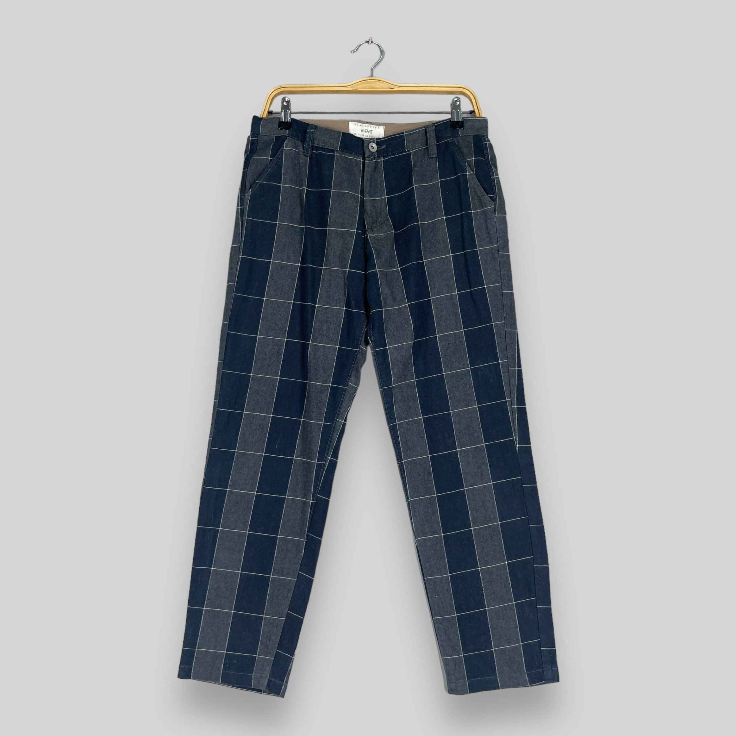 Japanese Brand × Vintage Size 31 Vintage WHEART Japanese Checkered Cropped Pants Size US 31 - 1 Thumbnail