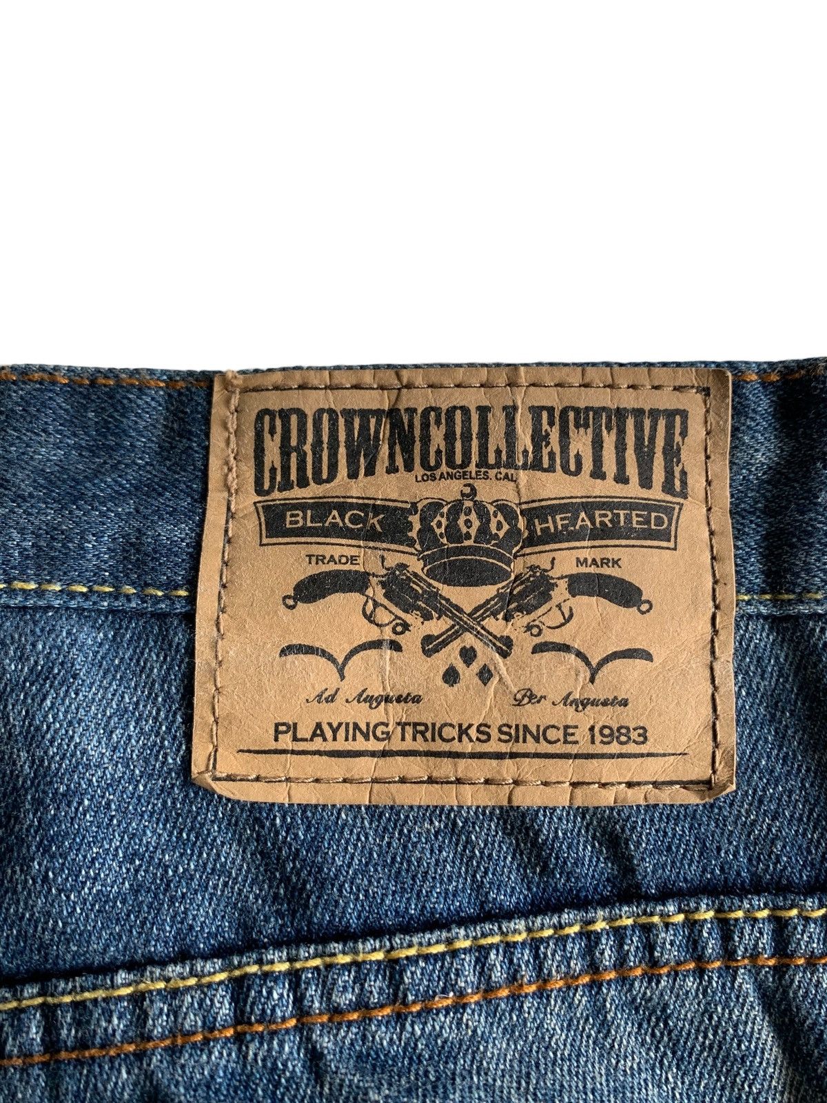 If Six Was Nine CROWN COLLECTIVE BIG SKULL PUNK JAPANESE DISTRESSED DENIM Size US 34 / EU 50 - 12 Thumbnail