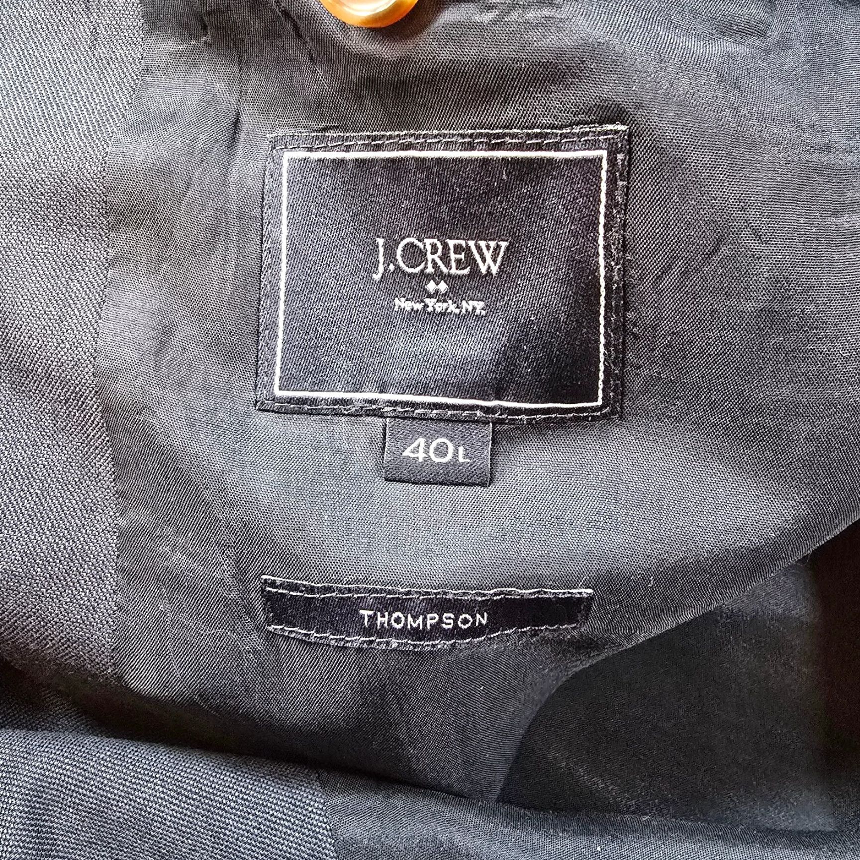 J.Crew J.CREW Blazer Men 40L Blue Wool Thompson Career Sport Coat Jacket Classic Blazer, 2 Button, Solid, Wool, Regular, Size 40, Classic Fit, Blue, Mens Size 40R - 4 Thumbnail