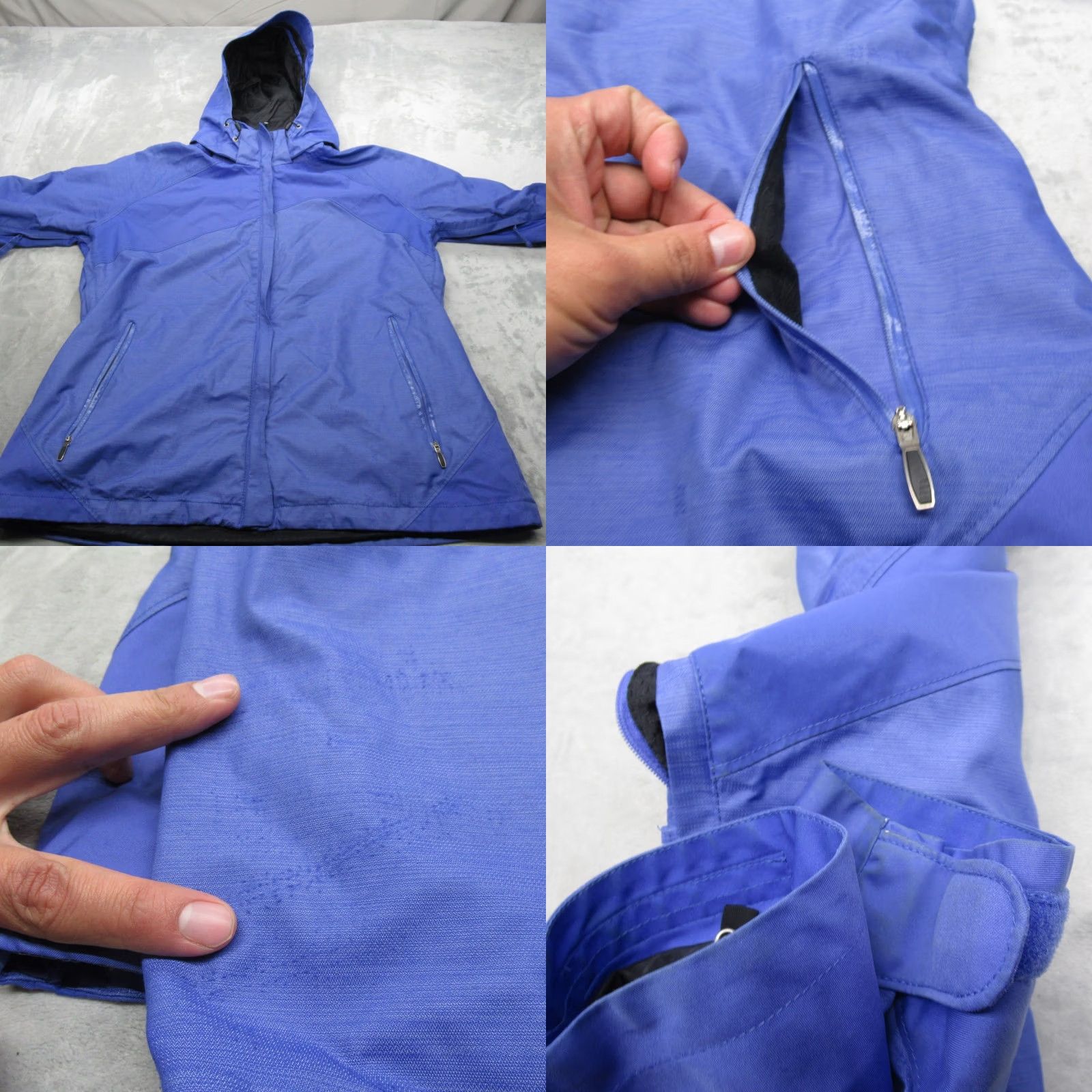 Vintage Columbia Jacket Womens XL Blue Interchange Omni Tech Waterproof Hooded Full Zip Rain Coat Windproof Pockets XL Women Blue 90s? Size XL / US 12-14 / IT 48-50 - 8 Thumbnail