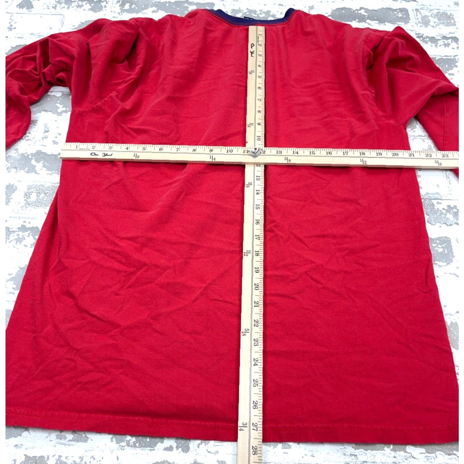 Polo Ralph Lauren Vintage Polo Ralph Lauren Shirt Men L Red Crew Neck Long Sleeve Jersey Cotton Logo 90s Retro Hipster Vintage Mens Tee Size US L / EU 52-54 / 3 - 7 Thumbnail