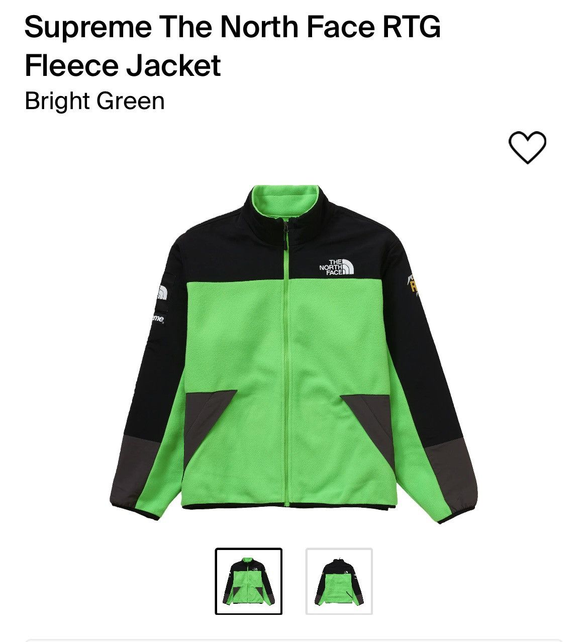 image of Supreme The North Face Rtg Fleece Jacket, Men's (Size Medium)