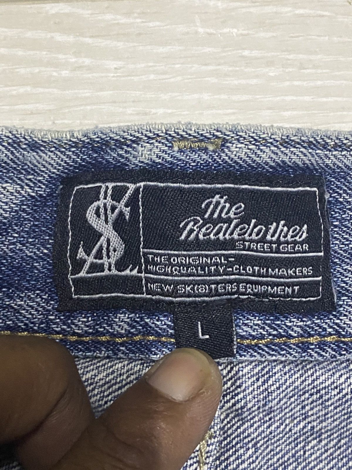 Japanese Brand Vintage Rapidly Embroidery Logo Faded Wash Taperred Leg Jean Size US 33 - 12 Thumbnail