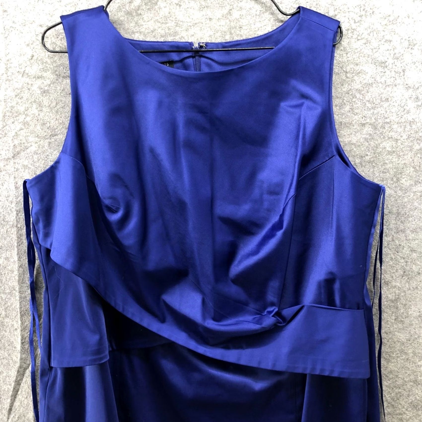 Talbots VINTAGE? No. Talbots Satin Sheath Dress Womens 16W Royal Blue Sleeveless Drape Formal 16W Blue Size XXL / US 16-18 / IT 52-54 - 3 Thumbnail