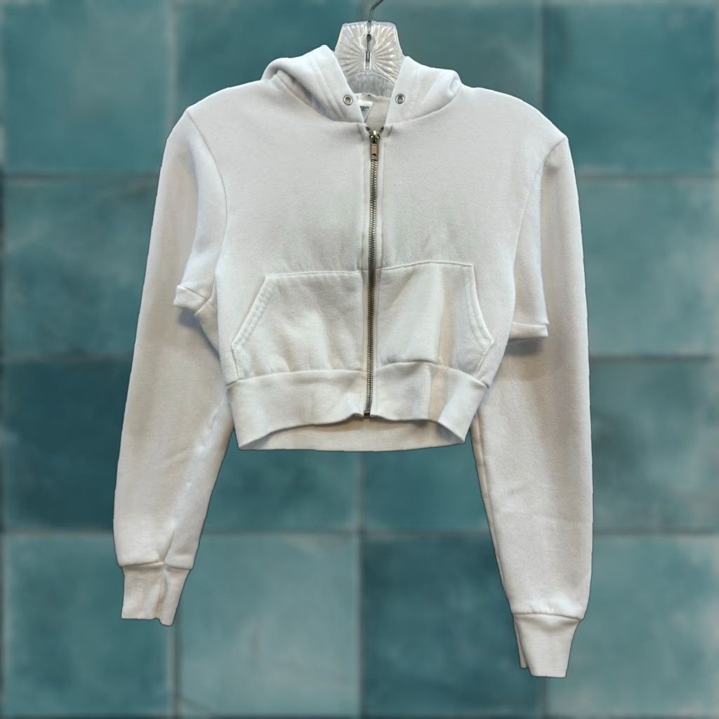 American Apparel VINTAGE American Apparel White Cropped Hoodie XS S Small Full Zip Size XS / US 0-2 / IT 36-38 - 1 Thumbnail