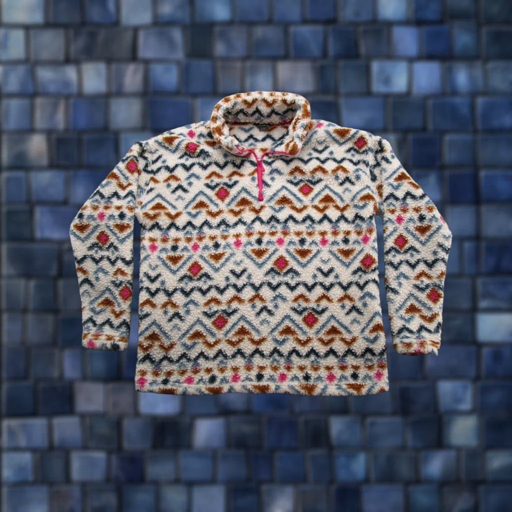 Eddie Bauer Eddie Bauer Women's Aztec Fleece 1/4 Zip Jacket XL Multicolor Geometric Modern Casual, Travel, Workwear Mens? Girls? Size XL / US 12-14 / IT 48-50 - 1 Thumbnail