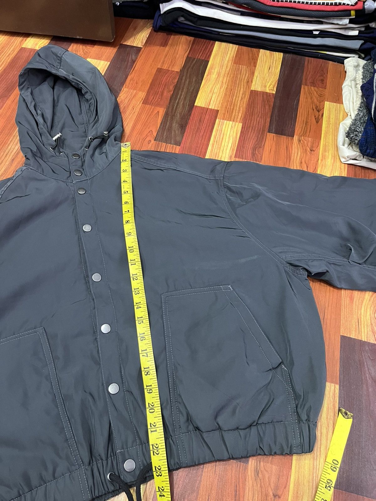 Japanese Brand Double Name Hooded Snap Jacket Boxy Black Size US L / EU 52-54 / 3 - 15 Thumbnail