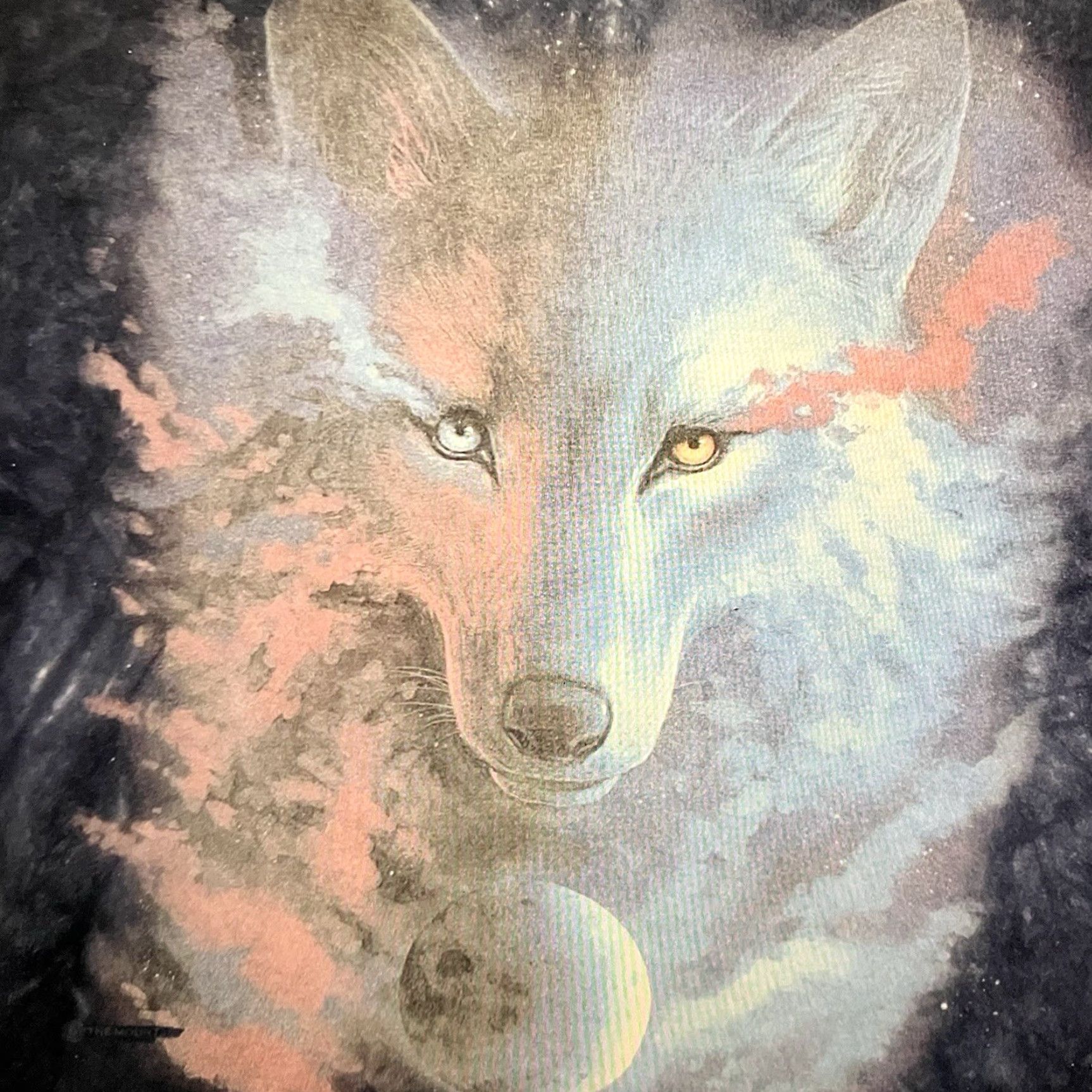 The Mountain VINTAGE The Mountain Men's Space Wolf T-Shirt XL Crew Neck Short Sleeve Cotton All Seasons Size US XL / EU 56 / 4 - 5 Thumbnail