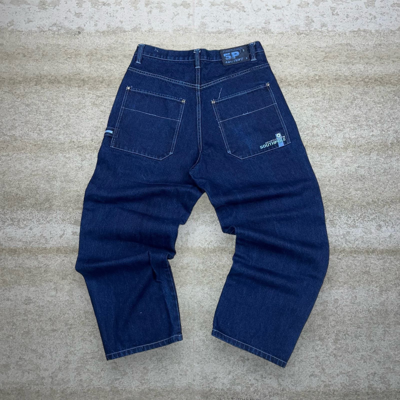 image of Southpole x Vintage Crazy Vintage Y2K South Pole Skater Jeans Baggy Wide Dark in Blue (Size 36)