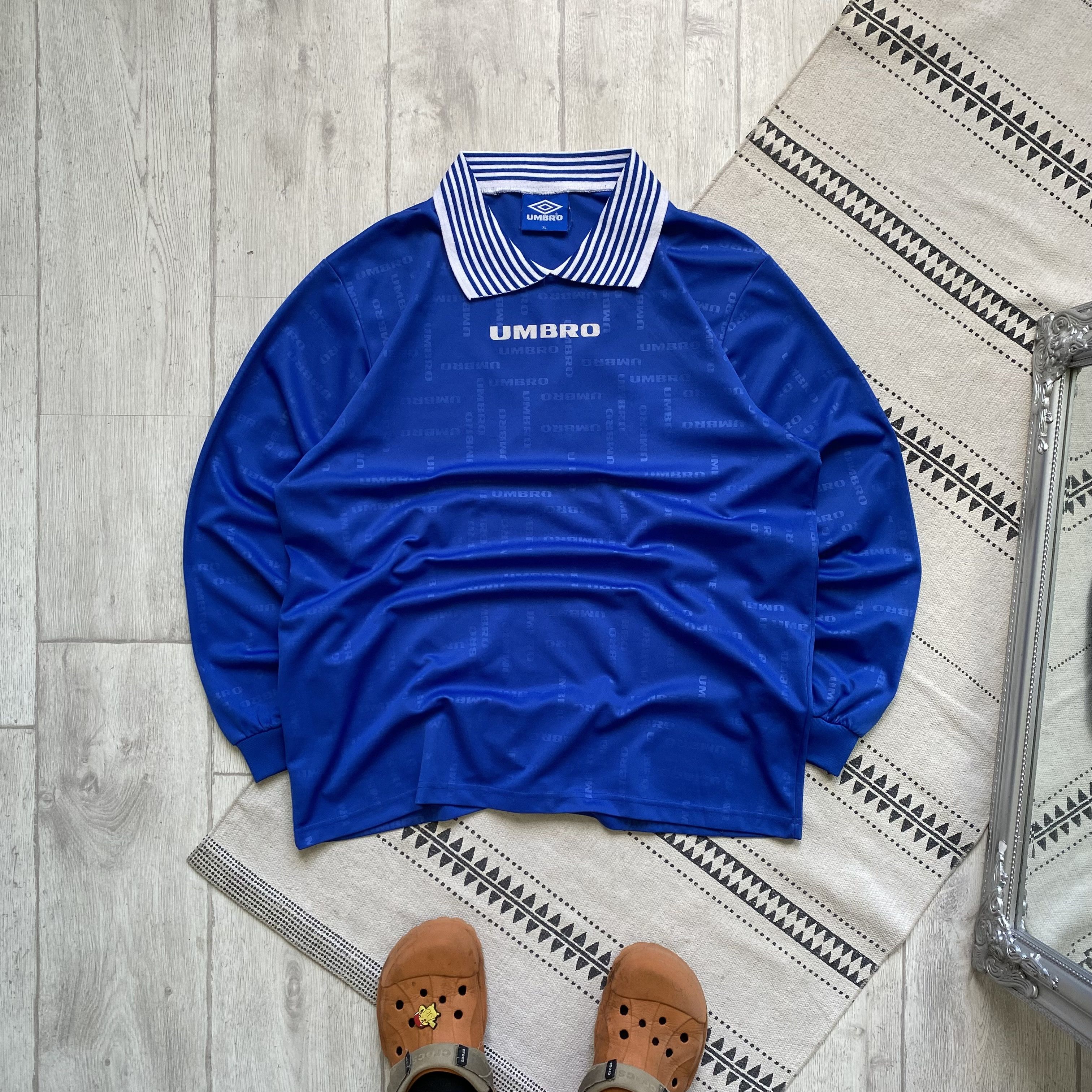Umbro Vintage 80-90s Umbro jersey polo longsleeve monogram Size US XL / EU 56 / 4 - 1 Thumbnail