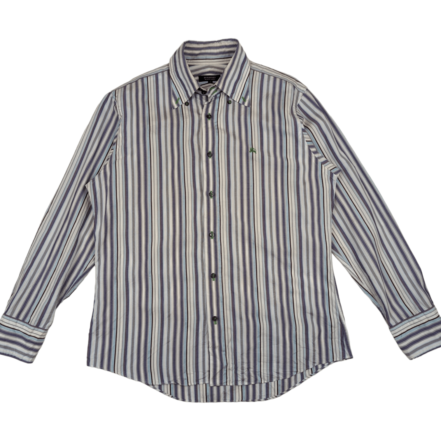 Burberry BURBERRY Striped Button Up Shirt Size US L / EU 52-54 / 3 - 3 Thumbnail