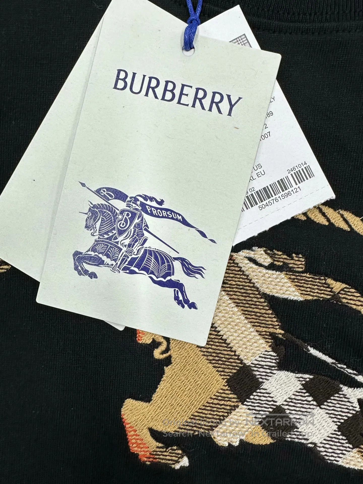 Burberry Burberry Black Plaid Warhorse Logo Short Sleeve| Size US XL / EU 56 / 4 - 4 Thumbnail