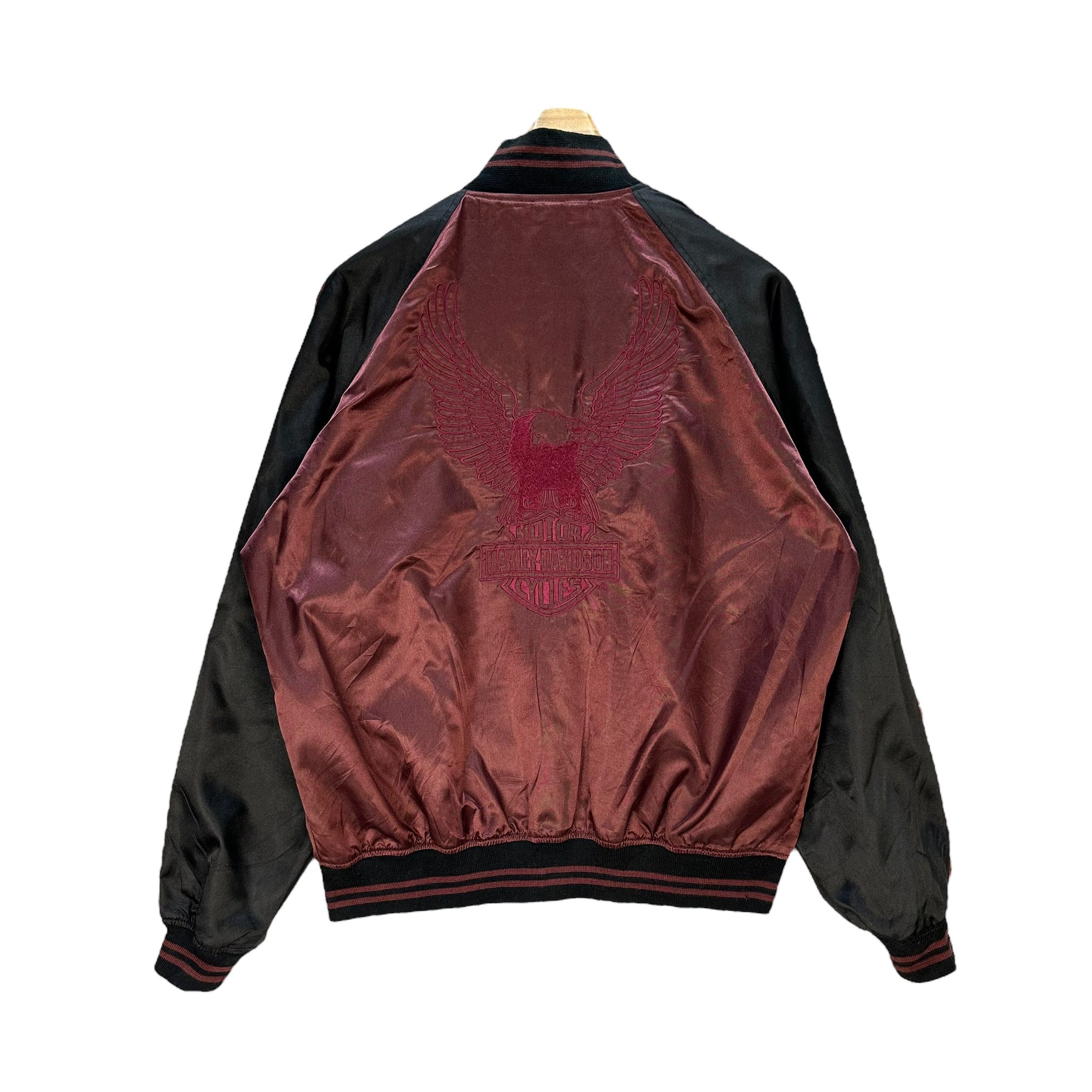 Harley Davidson HARLEY DAVIDSON Embroidered Big Logo Bomber Jacket #A77-1874 Size US L / EU 52-54 / 3 - 1 Thumbnail
