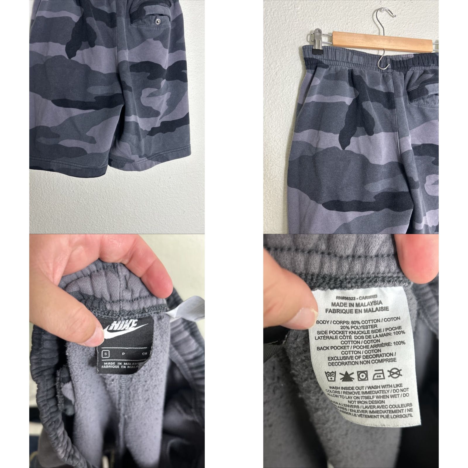 Nike Nike Sportswear NSW Men’s Club Fleece Gray Camouflage Shorts S Size US 29 - 8 Thumbnail