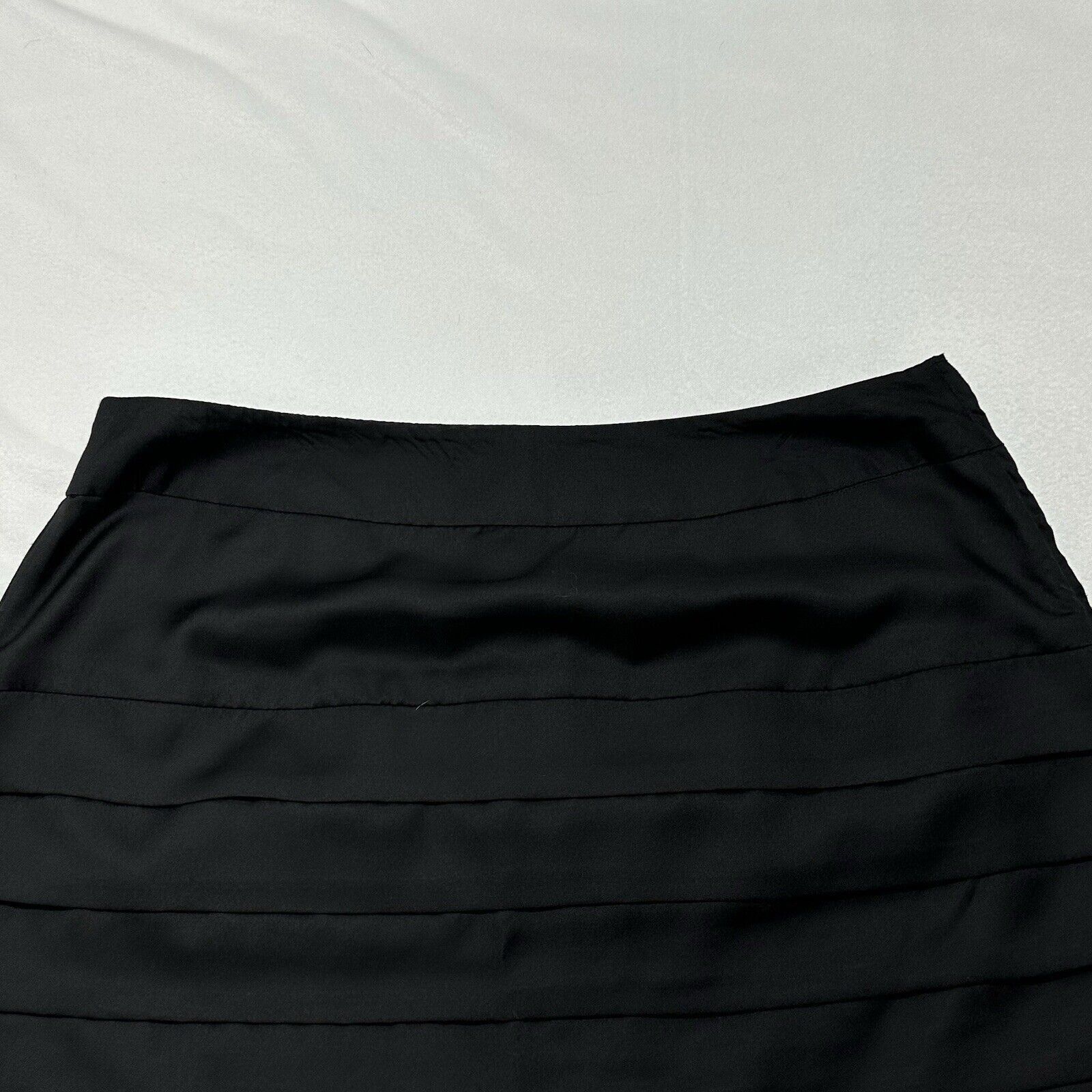Calvin Klein NWT Calvin Klein 12 Tiered Black Straight Pencil Skirt Zip Size 34" / US 12 / IT 48 - 2 Thumbnail