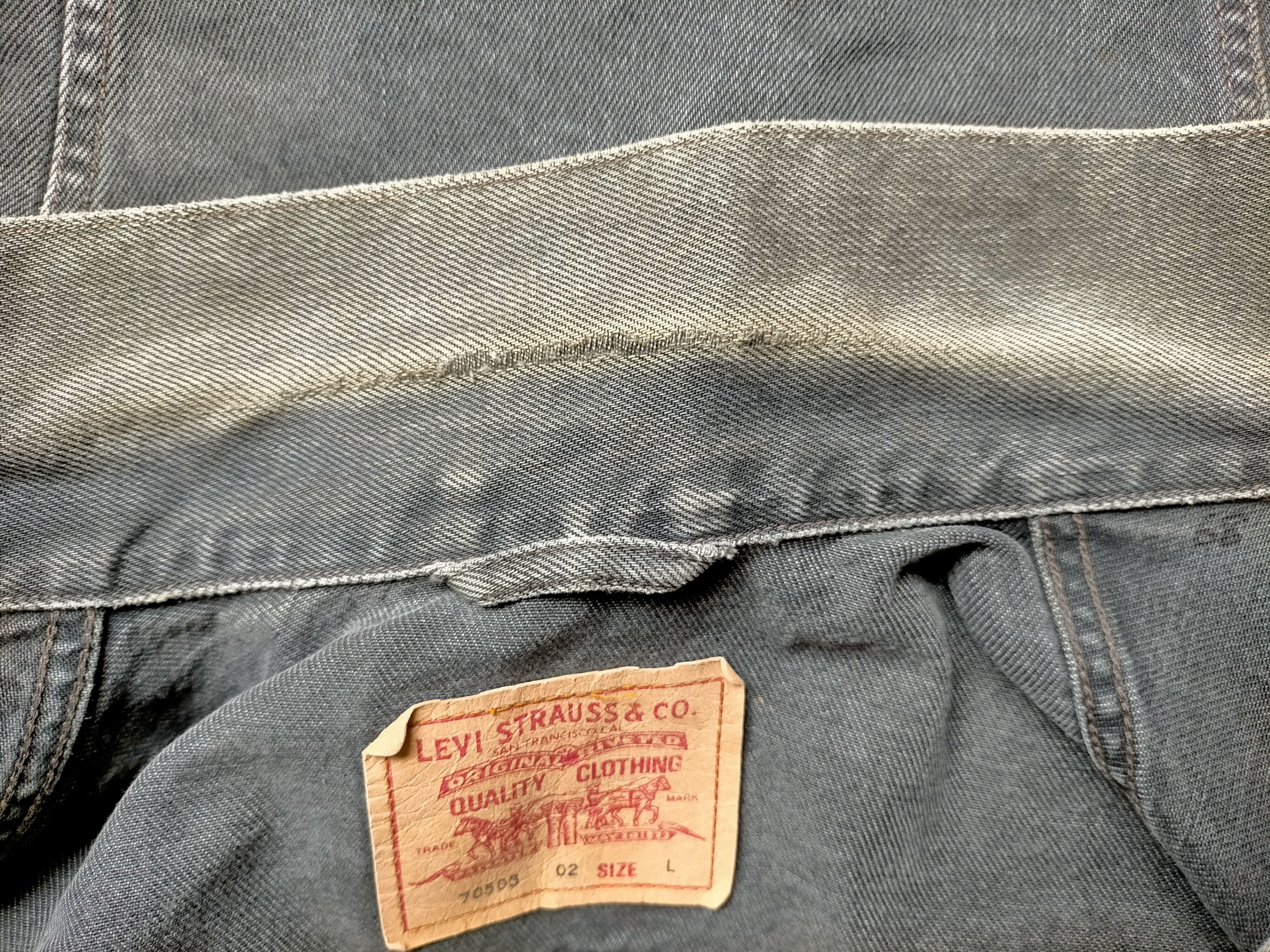 Levi's Vintage 90s Levis 503 Super Black Trucker Jacket Jeans Size US L / EU 52-54 / 3 - 25 Thumbnail
