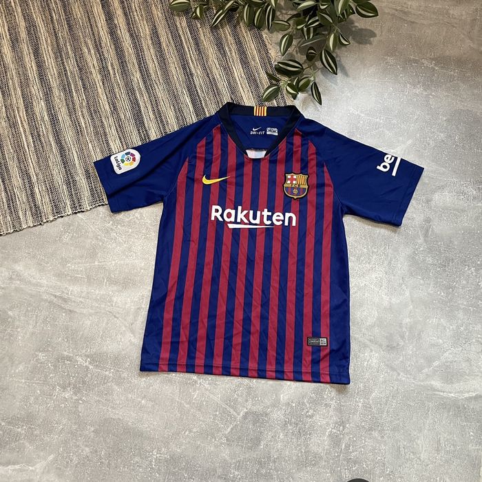 Nike Rare Messi Barcelona RAKUTEN NIKE JERSEY GLORY TEE SHIRT 90s