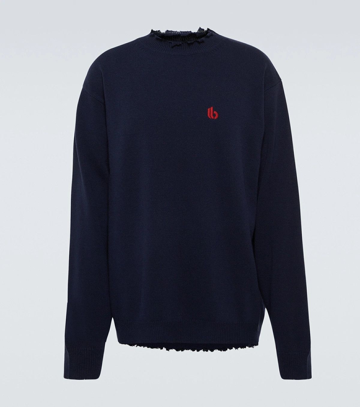 Balenciaga o1in1g0824 Virgin Wool Sweater in Blue Size US M / EU 48-50 / 2 - 1 Thumbnail