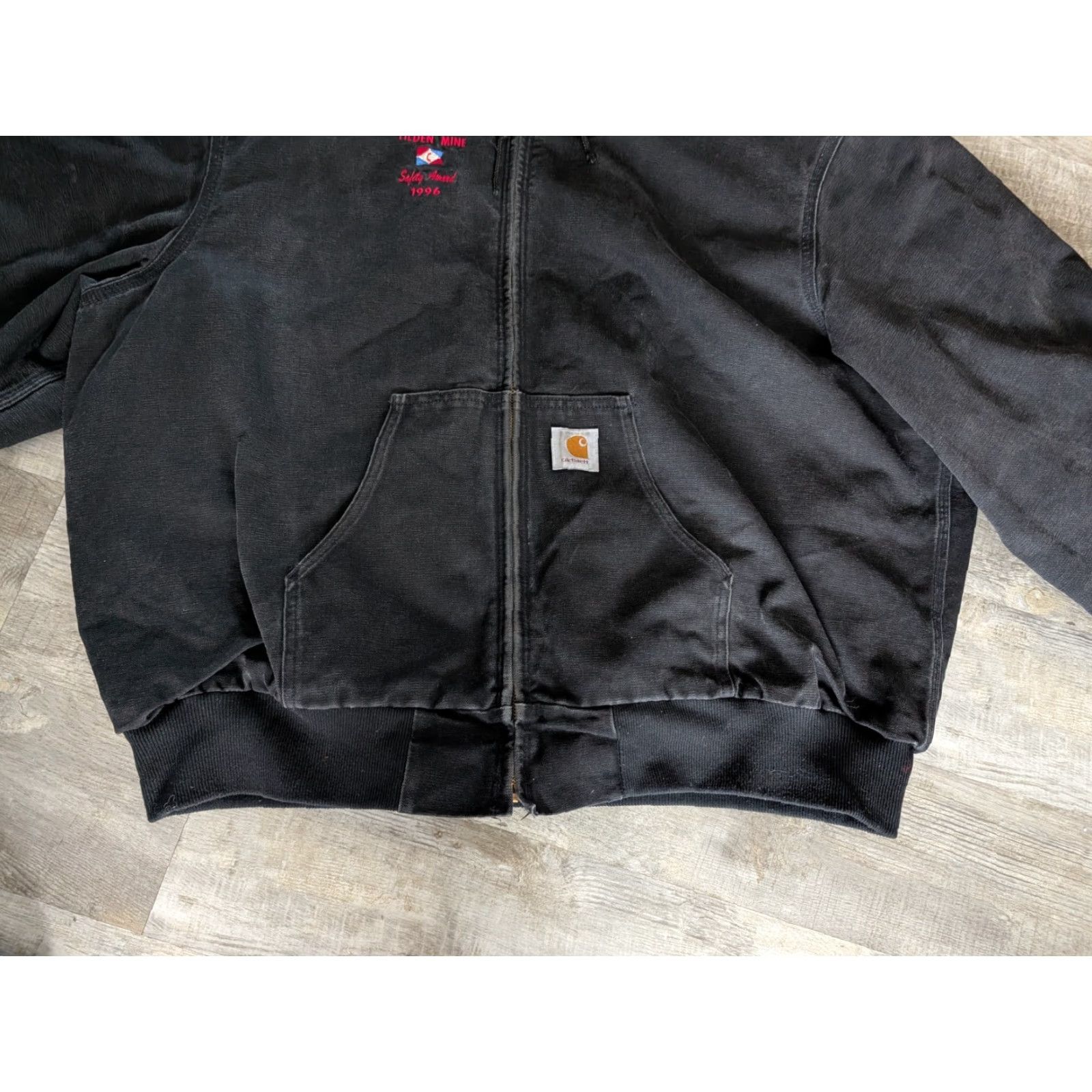 Carhartt VINTAGE Carhartt Jacket 2XL/3XL Hooded Full Zip Canvas Black Men's Bomber Workwear 90s Size US XXL / EU 58 / 5 - 6 Thumbnail