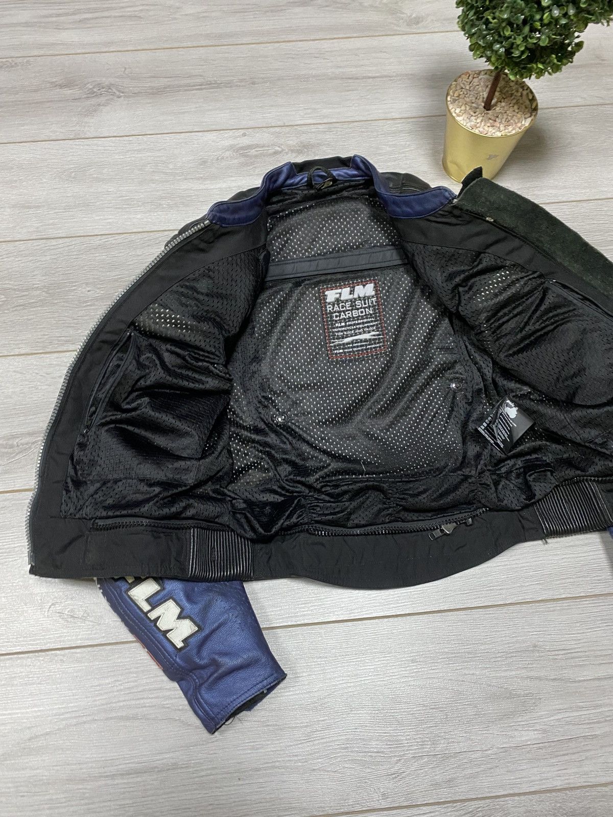 Vintage FLM MOTO with protection Micheline leather racing jacket Size US M / EU 48-50 / 2 - 9 Thumbnail