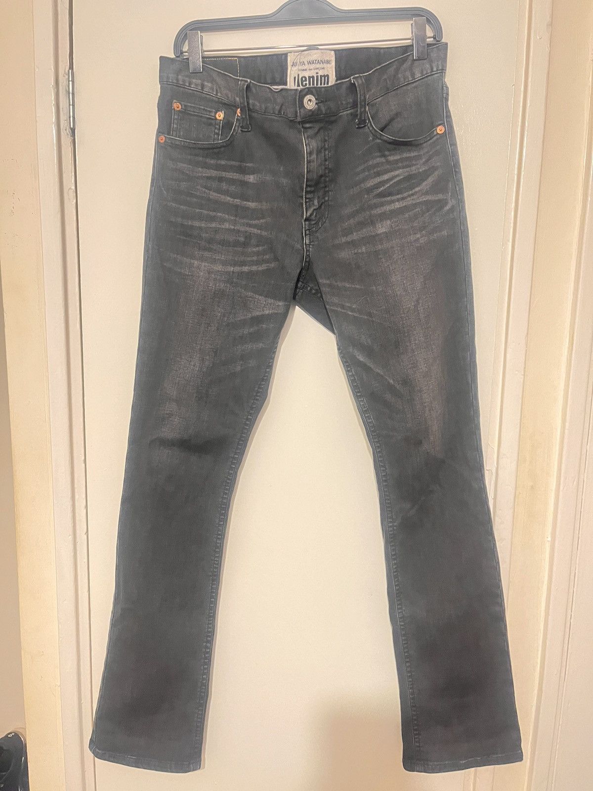 image of Junya Watanabe Comme Des Garcons Washed Black Jeans Black in Grey, Men's (Size 26)