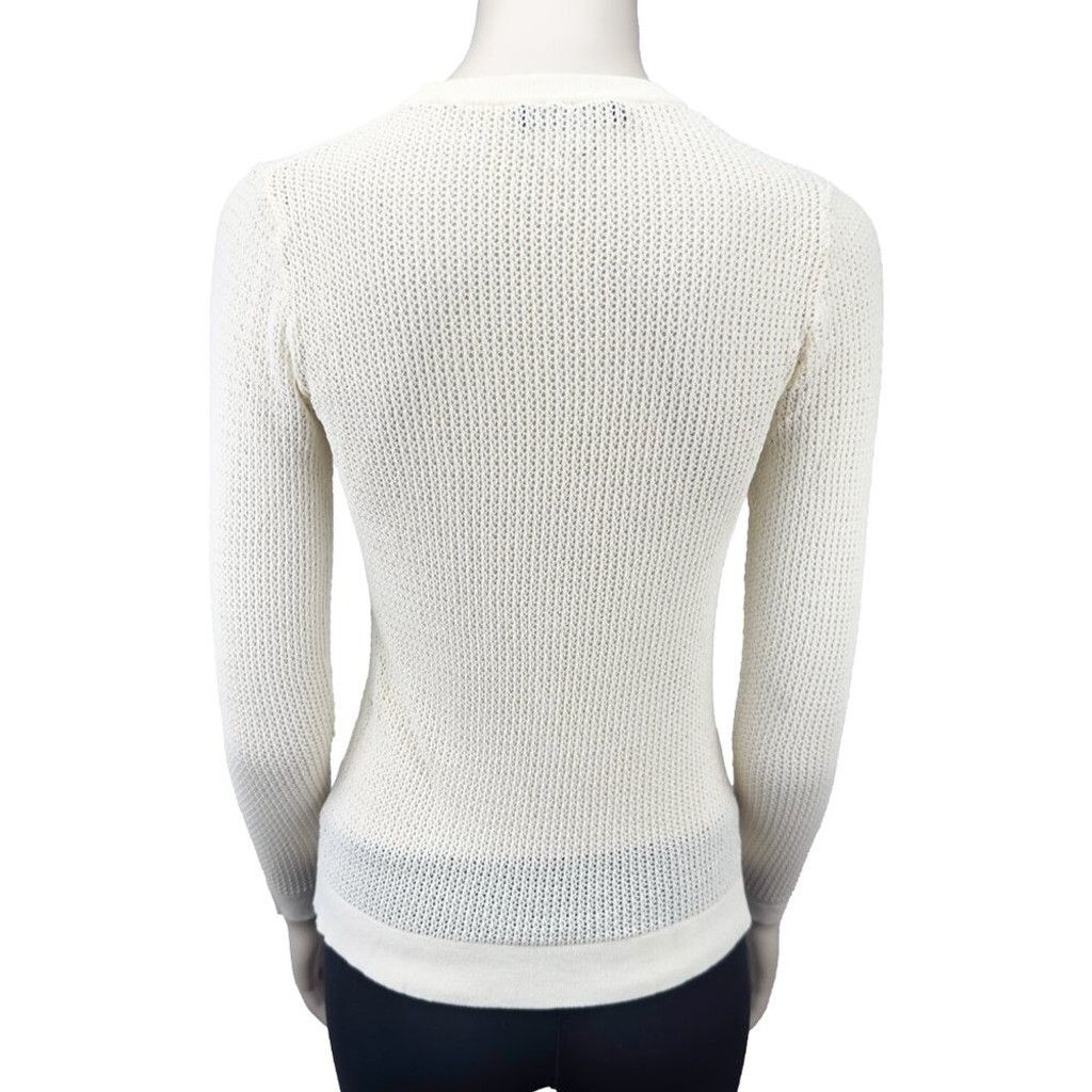 Other JUDITH & CHARLES Knit Open Mesh Beige Cream Long-Sleeves Top Size XS / US 0-2 / IT 36-38 - 3 Thumbnail