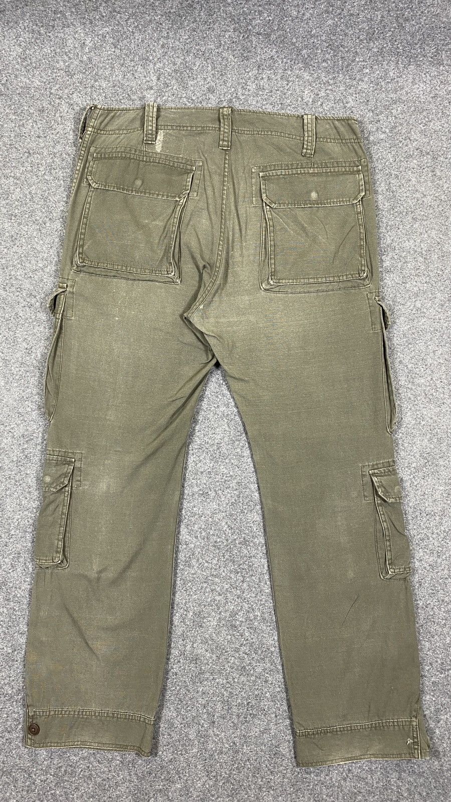 Purple Brand Vintage’90s🔥Purple&Yellow🔥Fade Green Army Cargo Pants Size US 36 / EU 52 - 2 Thumbnail
