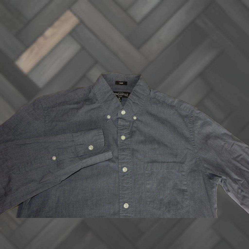 J.Crew VINTAGE J.CREW Men's Button-Up Shirt Size M Long Sleeve Blue Slim Flex Casual Size US M / EU 48-50 / 2 - 1 Thumbnail